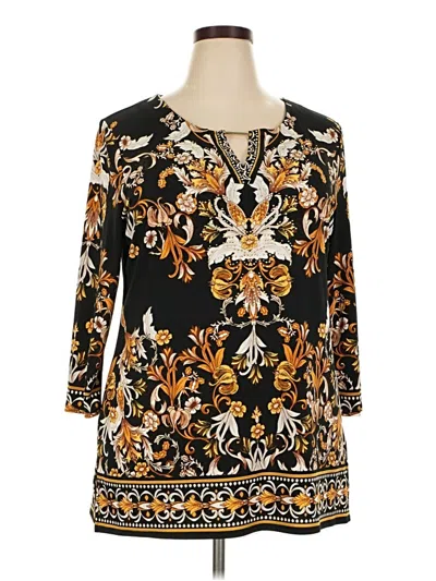 Pre-owned Jm Collection 3/4 Sleeve Blouse In Black