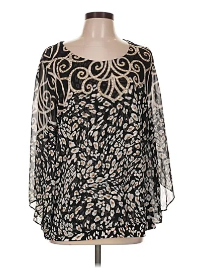Pre-owned Jm Collection 3/4 Sleeve Blouse In Black