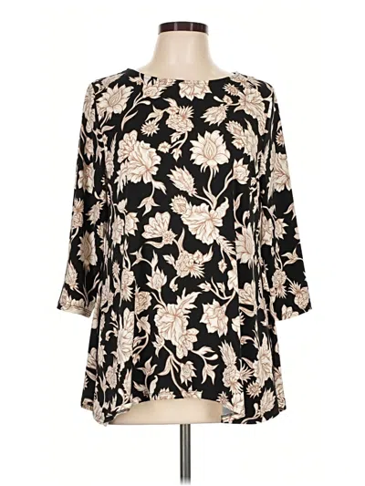 Pre-owned Jm Collection 3/4 Sleeve Blouse In Black