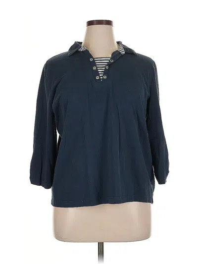 Pre-owned Jm Collection 3/4 Sleeve Blouse In Blue