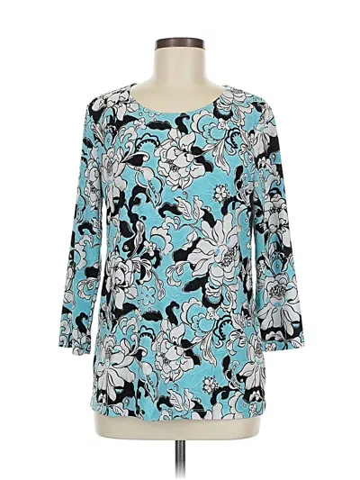 Pre-owned Jm Collection 3/4 Sleeve Blouse In Blue