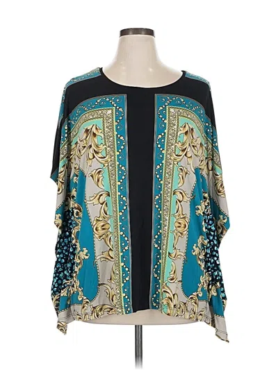 Pre-owned Jm Collection 3/4 Sleeve Blouse In Blue