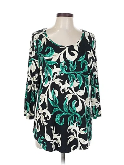 Pre-owned Jm Collection 3/4 Sleeve Blouse In Blue