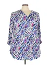 Jm Collection 3/4 Sleeve Blouse In Blue