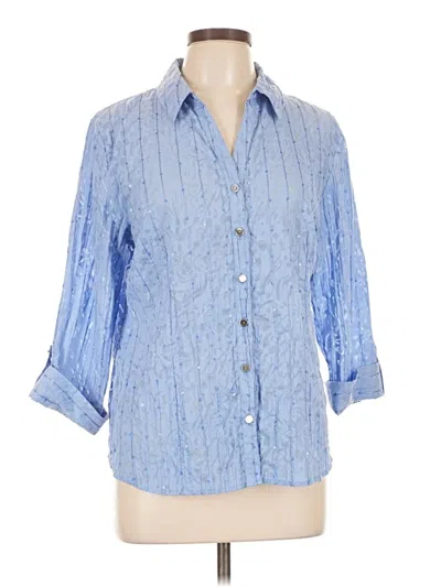 Pre-owned Jm Collection 3/4 Sleeve Blouse In Blue
