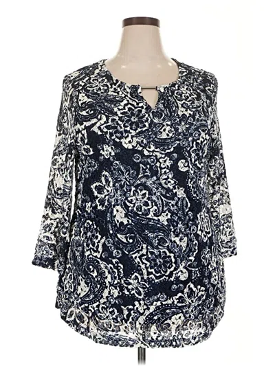 Jm Collection 3/4 Sleeve Blouse In Multi