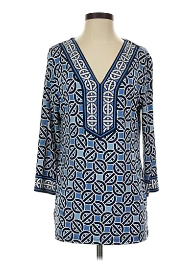 Pre-owned Jm Collection 3/4 Sleeve Blouse In Blue