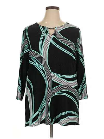 Pre-owned Jm Collection 3/4 Sleeve Blouse In Blue