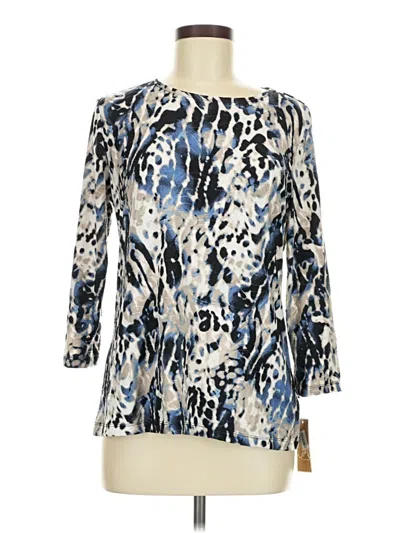 Jm Collection 3/4 Sleeve Blouse In Blue