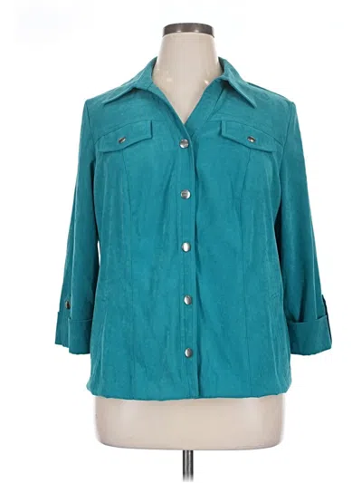 Pre-owned Jm Collection 3/4 Sleeve Blouse In Blue