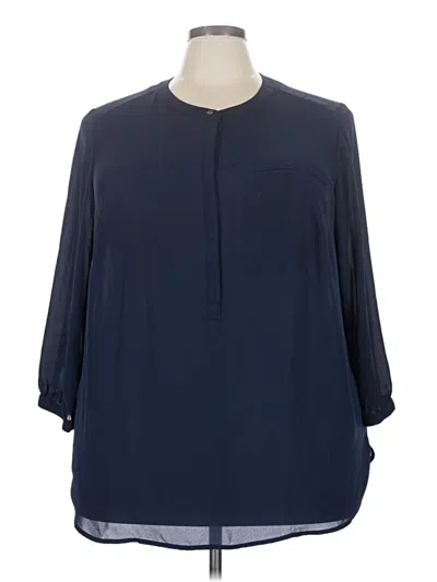 Pre-owned Jm Collection 3/4 Sleeve Blouse In Blue