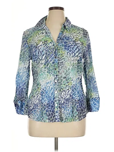 Pre-owned Jm Collection 3/4 Sleeve Blouse In Blue