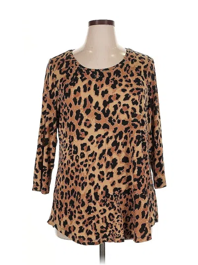 Pre-owned Jm Collection 3/4 Sleeve Blouse In Brown