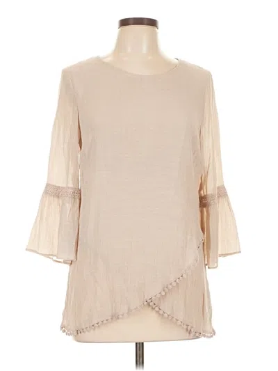 Pre-owned Jm Collection 3/4 Sleeve Blouse In Brown