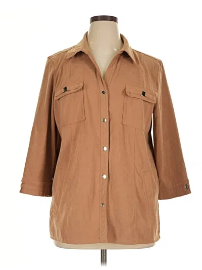 Pre-owned Jm Collection 3/4 Sleeve Blouse In Brown