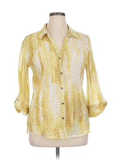 Pre-owned Jm Collection 3/4 Sleeve Blouse In Gold