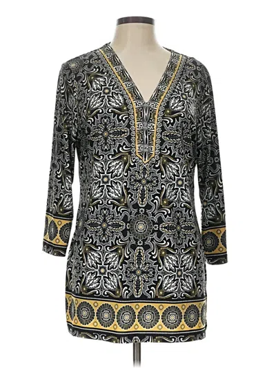 Pre-owned Jm Collection 3/4 Sleeve Blouse In Gray
