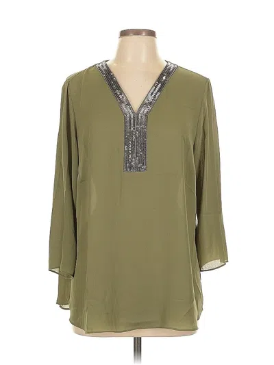 Pre-owned Jm Collection 3/4 Sleeve Blouse In Green