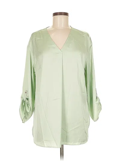 Pre-owned Jm Collection 3/4 Sleeve Blouse In Green