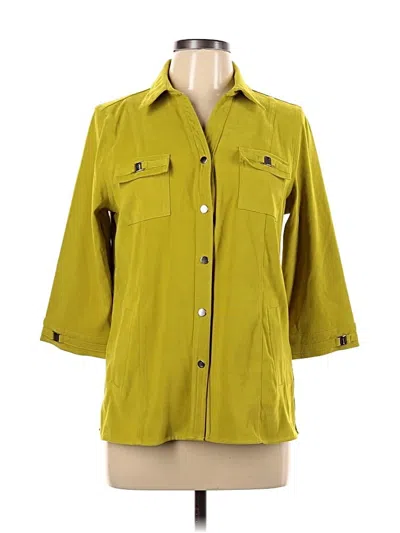 Pre-owned Jm Collection 3/4 Sleeve Blouse In Green