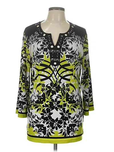 Pre-owned Jm Collection 3/4 Sleeve Blouse In Green