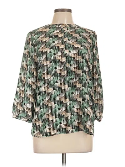 Jm Collection 3/4 Sleeve Blouse In Green