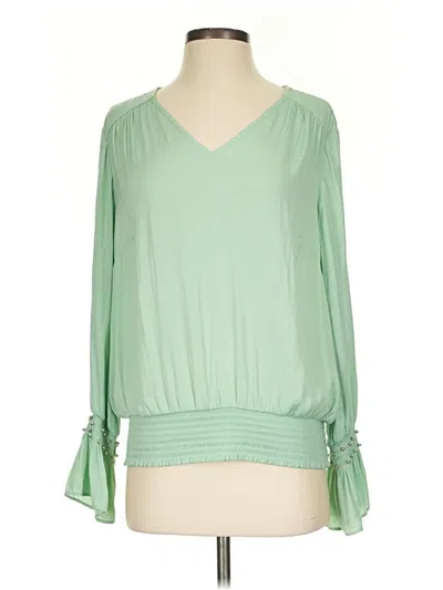 Pre-owned Jm Collection 3/4 Sleeve Blouse In Green