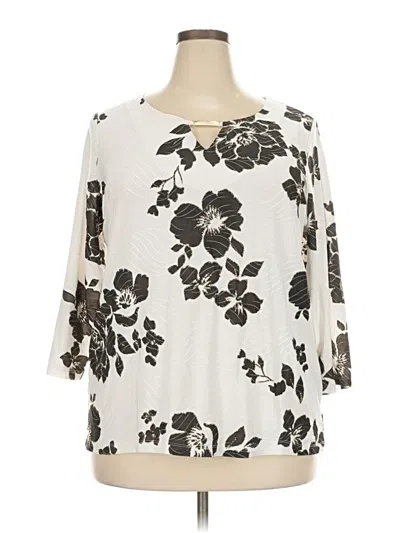 Pre-owned Jm Collection 3/4 Sleeve Blouse In Ivory