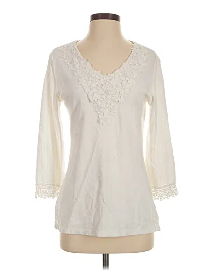 Pre-owned Jm Collection 3/4 Sleeve Blouse In Ivory