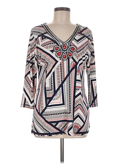 Pre-owned Jm Collection 3/4 Sleeve Blouse In Ivory