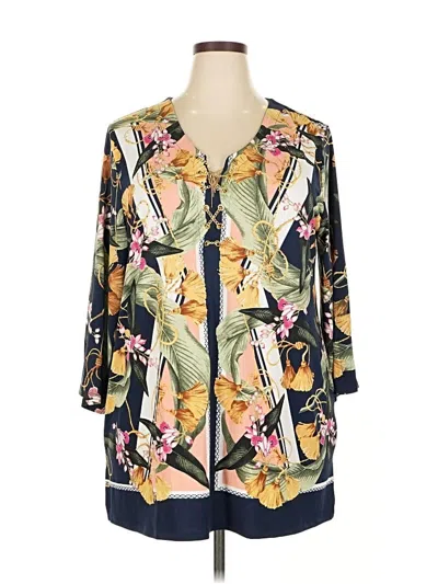 Jm Collection 3/4 Sleeve Blouse In Multi