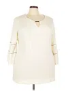 Jm Collection 3/4 Sleeve Blouse In Neutral