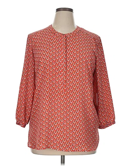 Pre-owned Jm Collection 3/4 Sleeve Blouse In Orange