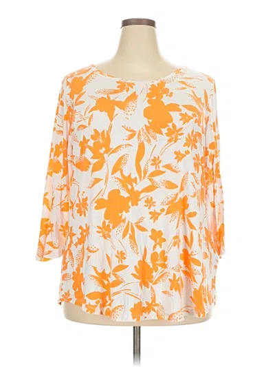 Pre-owned Jm Collection 3/4 Sleeve Blouse In Orange