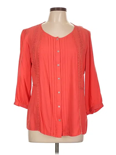 Pre-owned Jm Collection 3/4 Sleeve Blouse In Orange