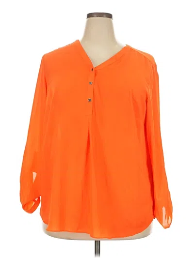 Pre-owned Jm Collection 3/4 Sleeve Blouse In Orange
