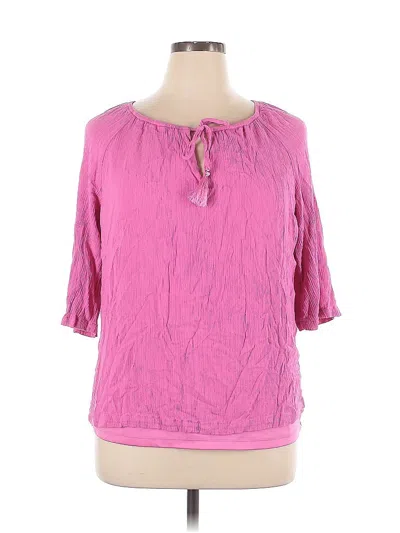 Pre-owned Jm Collection 3/4 Sleeve Blouse In Pink