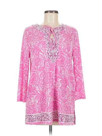 Pre-owned Jm Collection 3/4 Sleeve Blouse In Pink