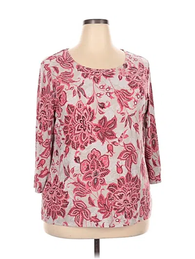 Pre-owned Jm Collection 3/4 Sleeve Blouse In Pink