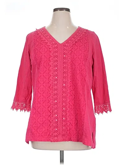 Pre-owned Jm Collection 3/4 Sleeve Blouse In Pink