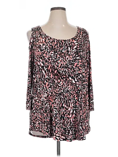 Pre-owned Jm Collection 3/4 Sleeve Blouse In Pink