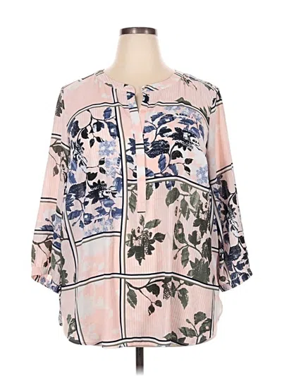 Pre-owned Jm Collection 3/4 Sleeve Blouse In Pink