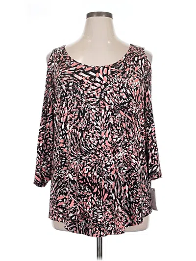 Jm Collection 3/4 Sleeve Blouse In Multi