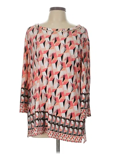 Pre-owned Jm Collection 3/4 Sleeve Blouse In Pink