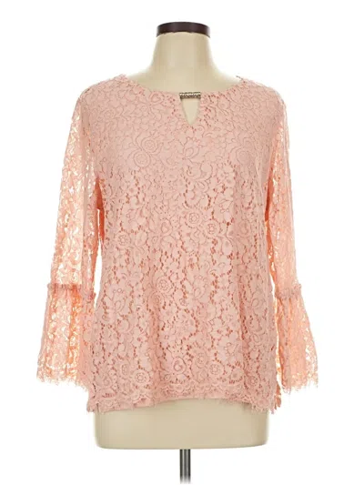 Pre-owned Jm Collection 3/4 Sleeve Blouse In Pink