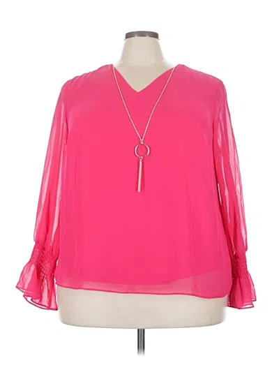 Pre-owned Jm Collection 3/4 Sleeve Blouse In Pink