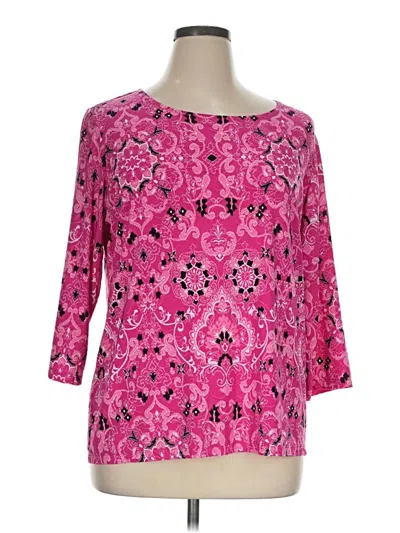 Pre-owned Jm Collection 3/4 Sleeve Blouse In Pink