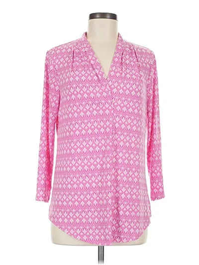 Pre-owned Jm Collection 3/4 Sleeve Blouse In Pink