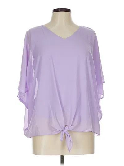 Pre-owned Jm Collection 3/4 Sleeve Blouse In Purple