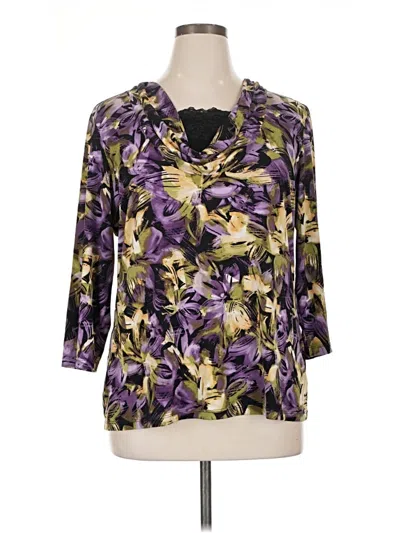 Pre-owned Jm Collection 3/4 Sleeve Blouse In Purple